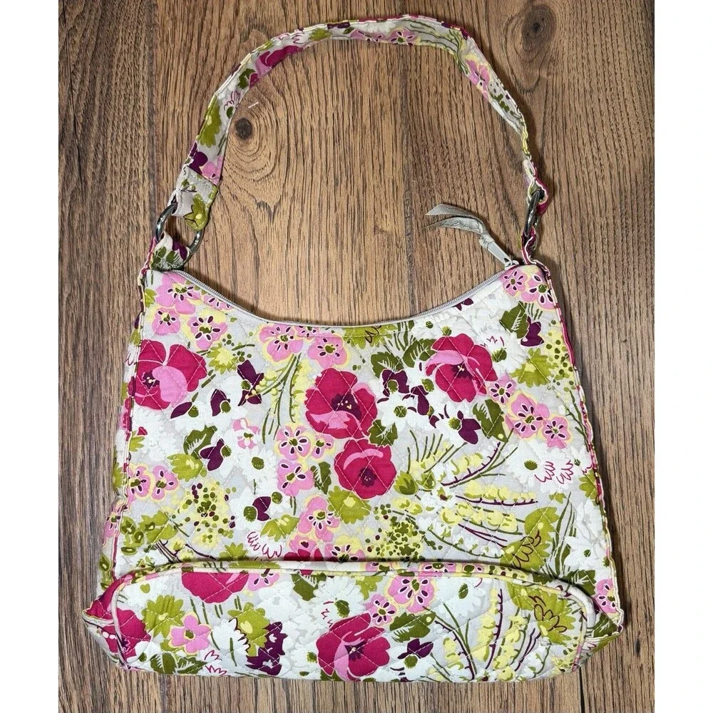 Vera Bradley Make Me Blush Quilted Cotton Shoulder Bag Retired Floral Purse Pink